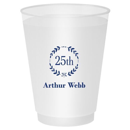 25th Wreath Shatterproof Cups