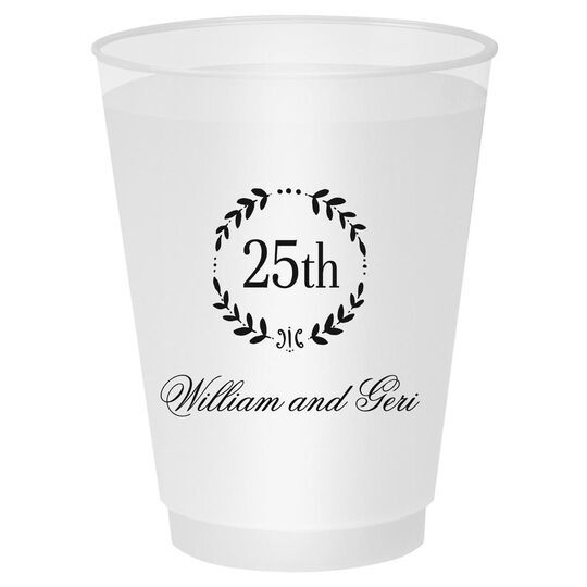 25th Wreath Shatterproof Cups