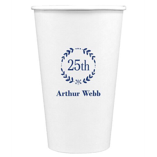 25th Wreath Paper Coffee Cups