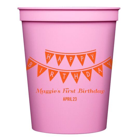 Birthday Banner Stadium Cups