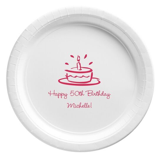 Modern Birthday Cake Paper Plates