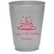 Modern Birthday Cake Colored Shatterproof Cups Image 2 of 2