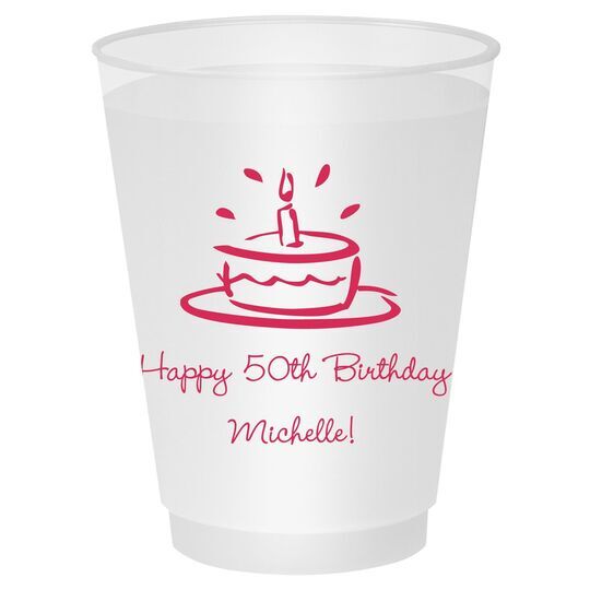 Modern Birthday Cake Shatterproof Cups