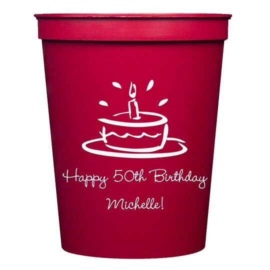 Modern Birthday Cake Stadium Cups