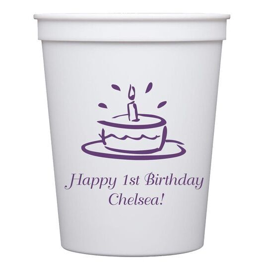 Modern Birthday Cake Stadium Cups