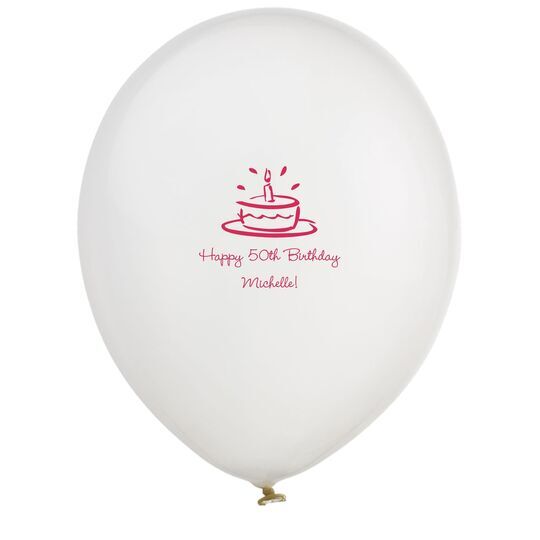 Modern Birthday Cake Latex Balloons