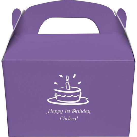 Modern Birthday Cake Gable Favor Boxes