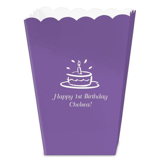 Modern Birthday Cake Mini Popcorn Boxes