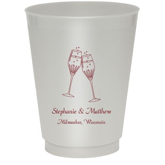 Champagne Crystal Toast Colored Shatterproof Cups