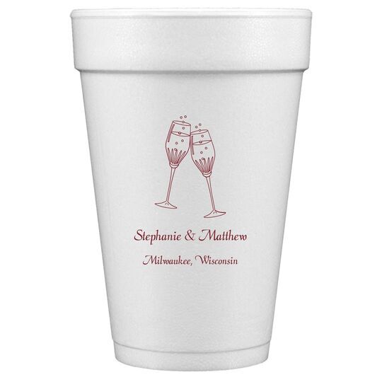 Champagne Crystal Toast Styrofoam Cups