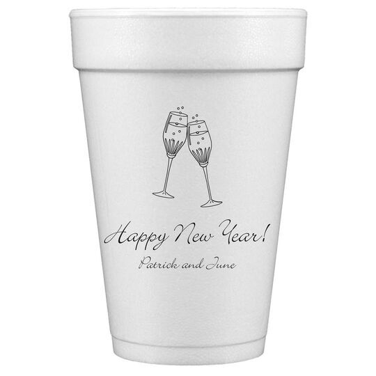 Champagne Crystal Toast Styrofoam Cups