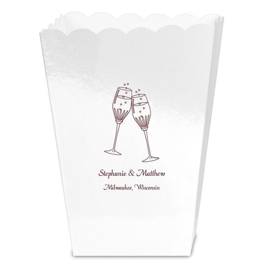 Champagne Crystal Toast Mini Popcorn Boxes