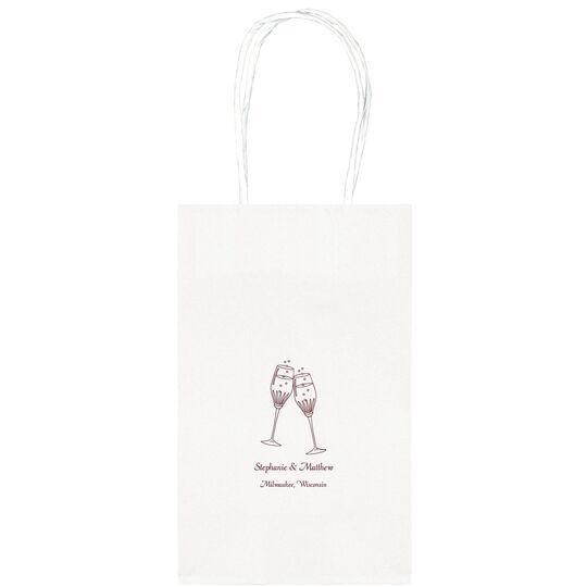 Champagne Crystal Toast Medium Twisted Handled Bags