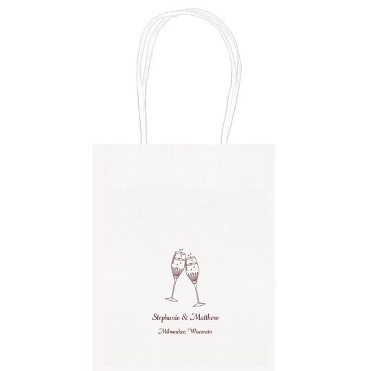 Champagne Crystal Toast Mini Twisted Handled Bags