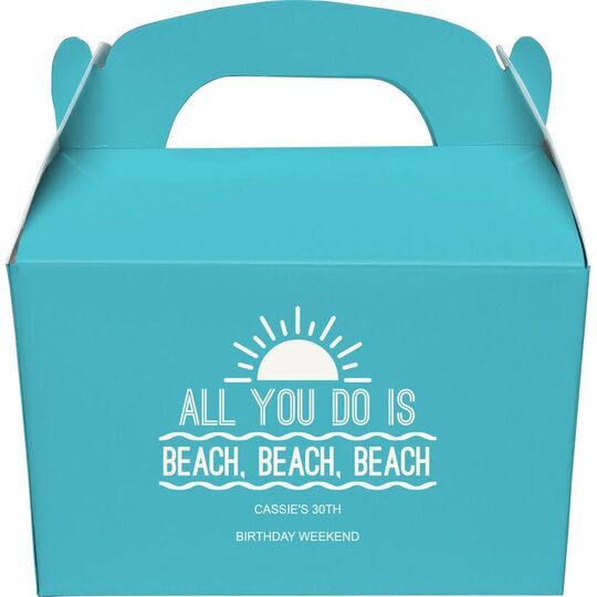 All You Do Is Beach, Beach, Beach Gable Favor Boxes