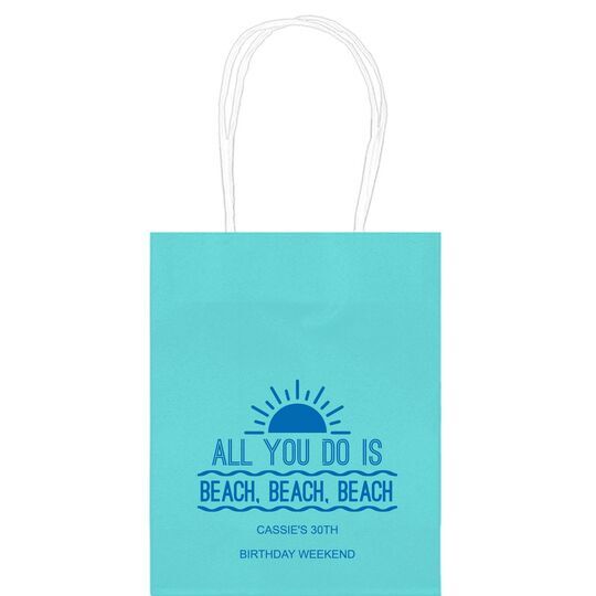 All You Do Is Beach, Beach, Beach Mini Twisted Handled Bags