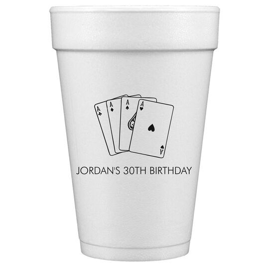 All Aces Styrofoam Cups