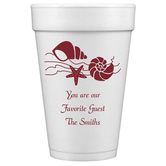 Sea Shells Styrofoam Cups