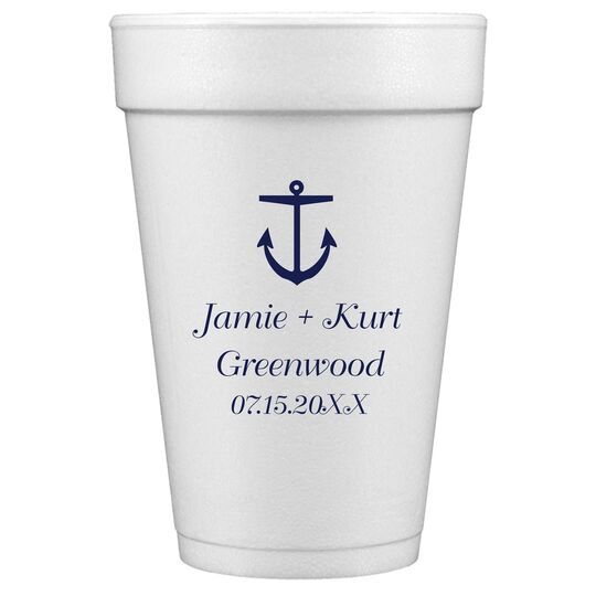 Nautical Anchor Styrofoam Cups