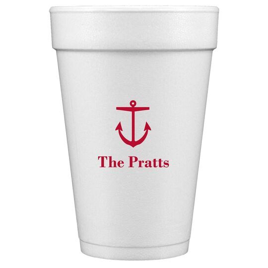 Nautical Anchor Styrofoam Cups