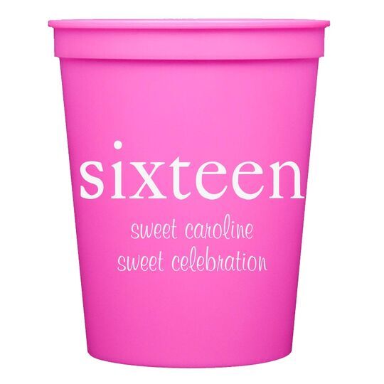 Big Number Sixteen Stadium Cups