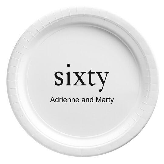 Big Number Sixty Paper Plates