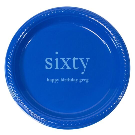 Big Number Sixty Plastic Plates