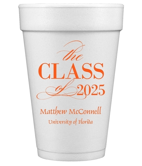 Classic Class of Graduation Styrofoam Cups