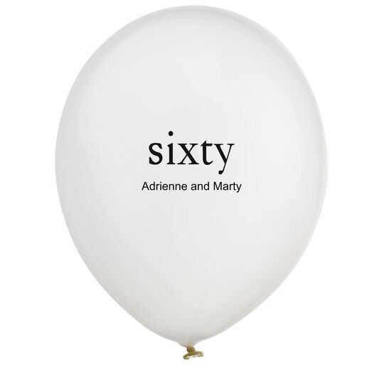 Big Number Sixty Latex Balloons