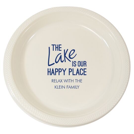 The Lake is Our Happy Place Plastic Plates