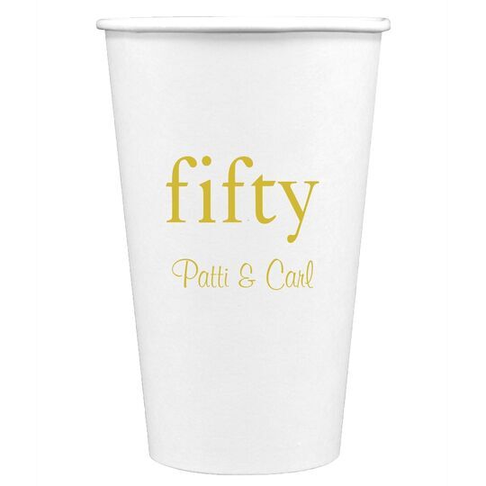 Big Number Fifty Paper Coffee Cups