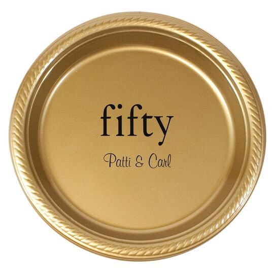 Big Number Fifty Plastic Plates