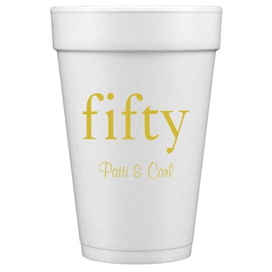 Big Number Fifty Styrofoam Cups