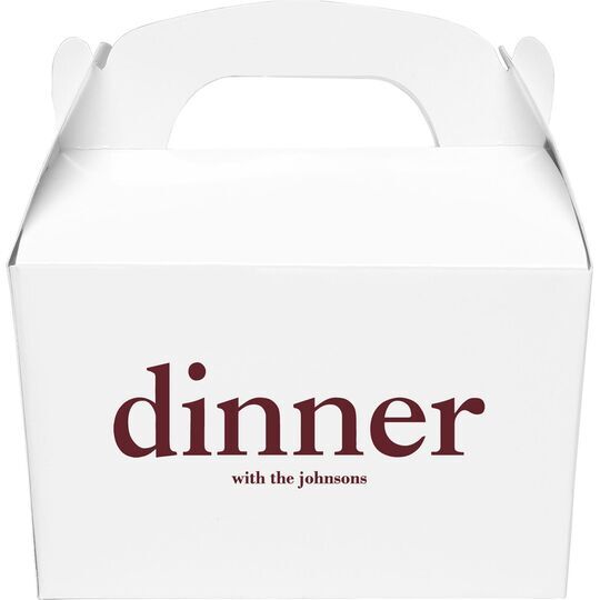 Big Word Dinner Gable Favor Boxes