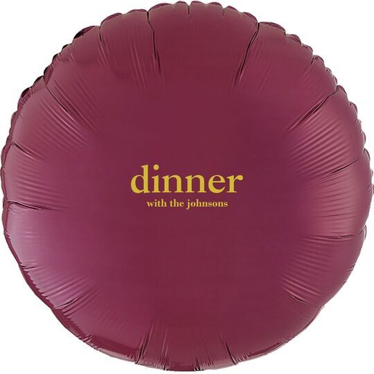 Big Word Dinner Mylar Balloons