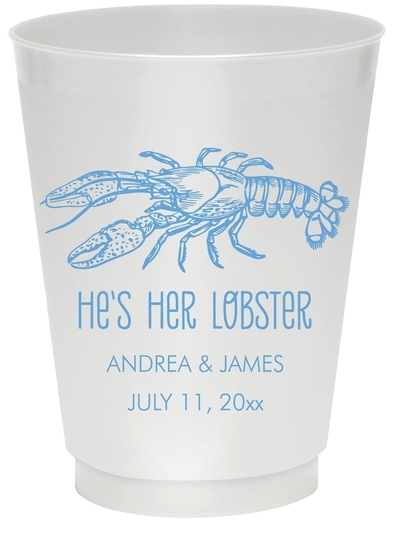 He's Her Lobster Colored Shatterproof Cups