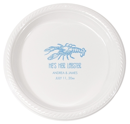 He's Her Lobster Plastic Plates