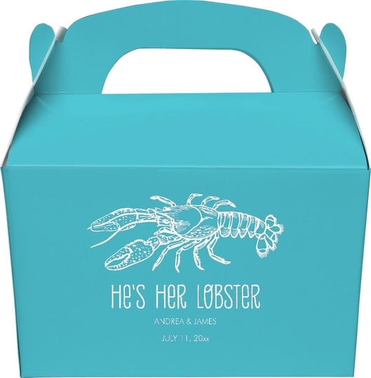 He's Her Lobster Gable Favor Boxes