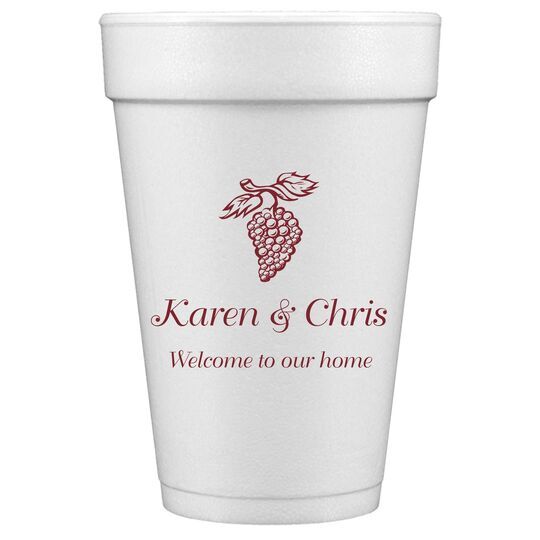 Vineyard Grapes Styrofoam Cups