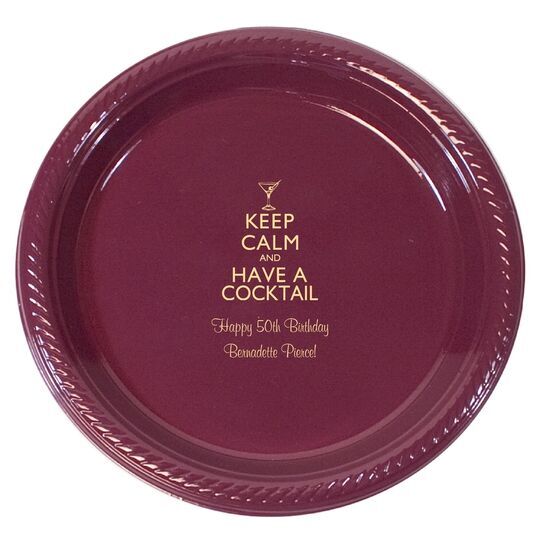 Keep Calm and Have a Cocktail Plastic Plates