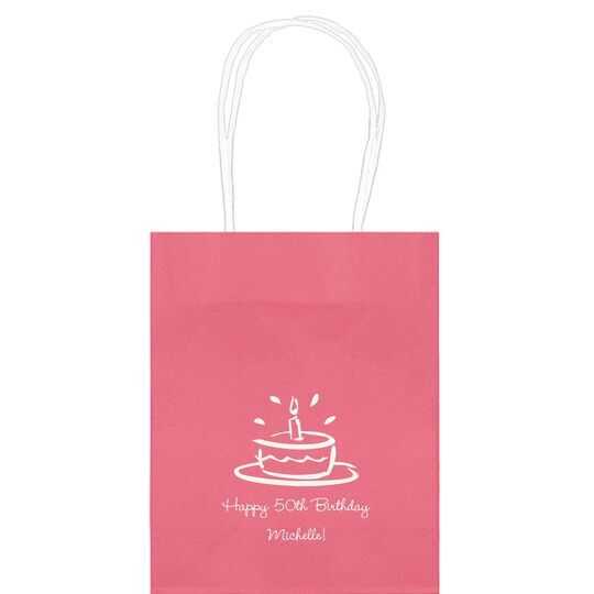Modern Birthday Cake Mini Twisted Handled Bags