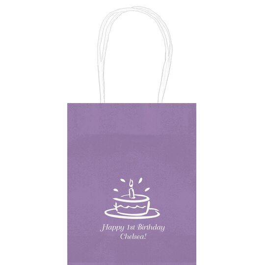 Modern Birthday Cake Mini Twisted Handled Bags