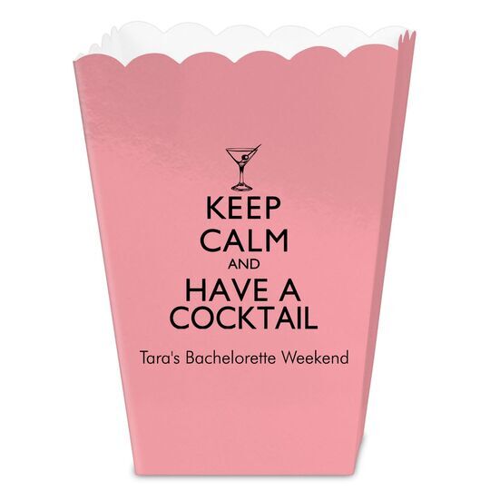 Keep Calm and Have a Cocktail Mini Popcorn Boxes