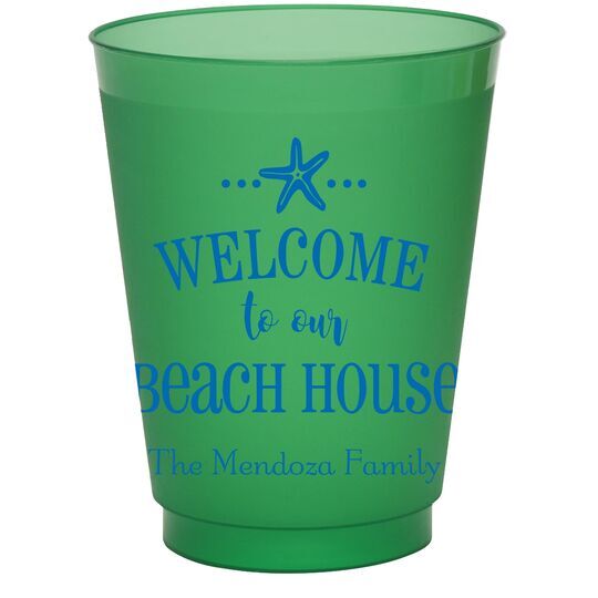 Welcome to Our Beach House Colored Shatterproof Cups