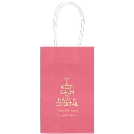 Keep Calm and Have a Cocktail Medium Twisted Handled Bags