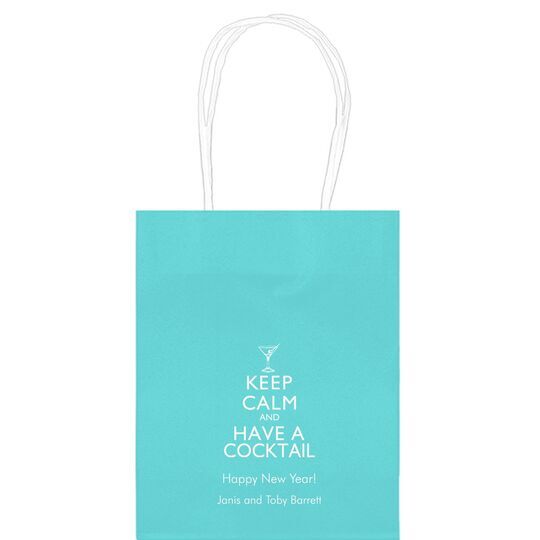 Keep Calm and Have a Cocktail Mini Twisted Handled Bags