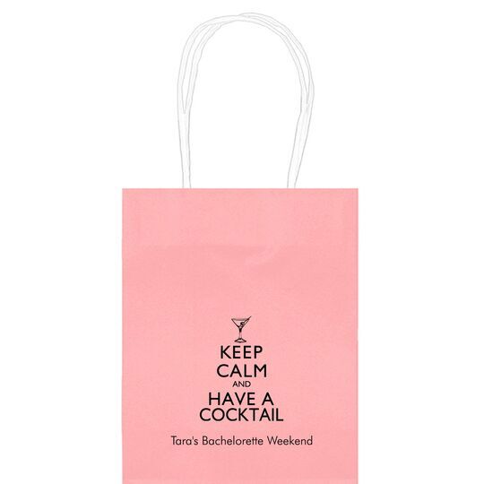 Keep Calm and Have a Cocktail Mini Twisted Handled Bags