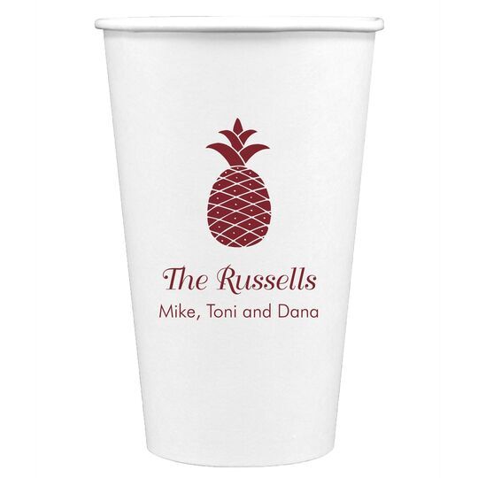 Hawaiian Pineapple Paper Coffee Cups