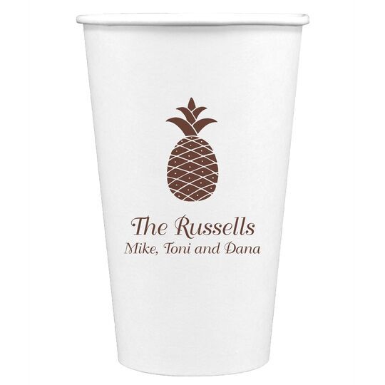 Hawaiian Pineapple Paper Coffee Cups