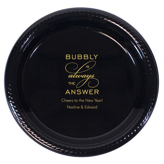 Bubbly is the Answer Plastic Plates